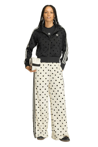 Satin Polka Dots Track Top Black