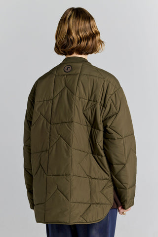 Quilted Monogram Jacket Dark Olive