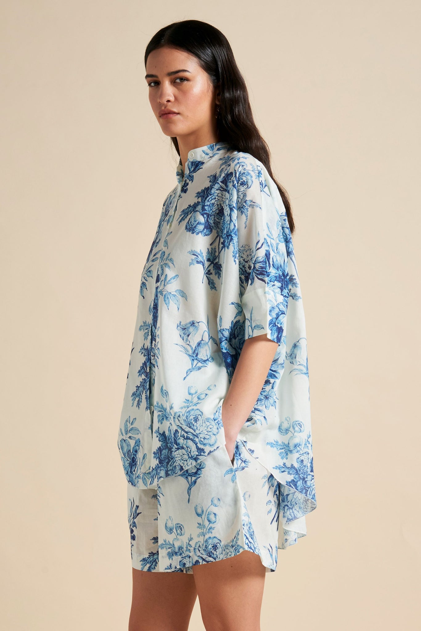 Romantic Floral Flowy Boxer PJ Teal