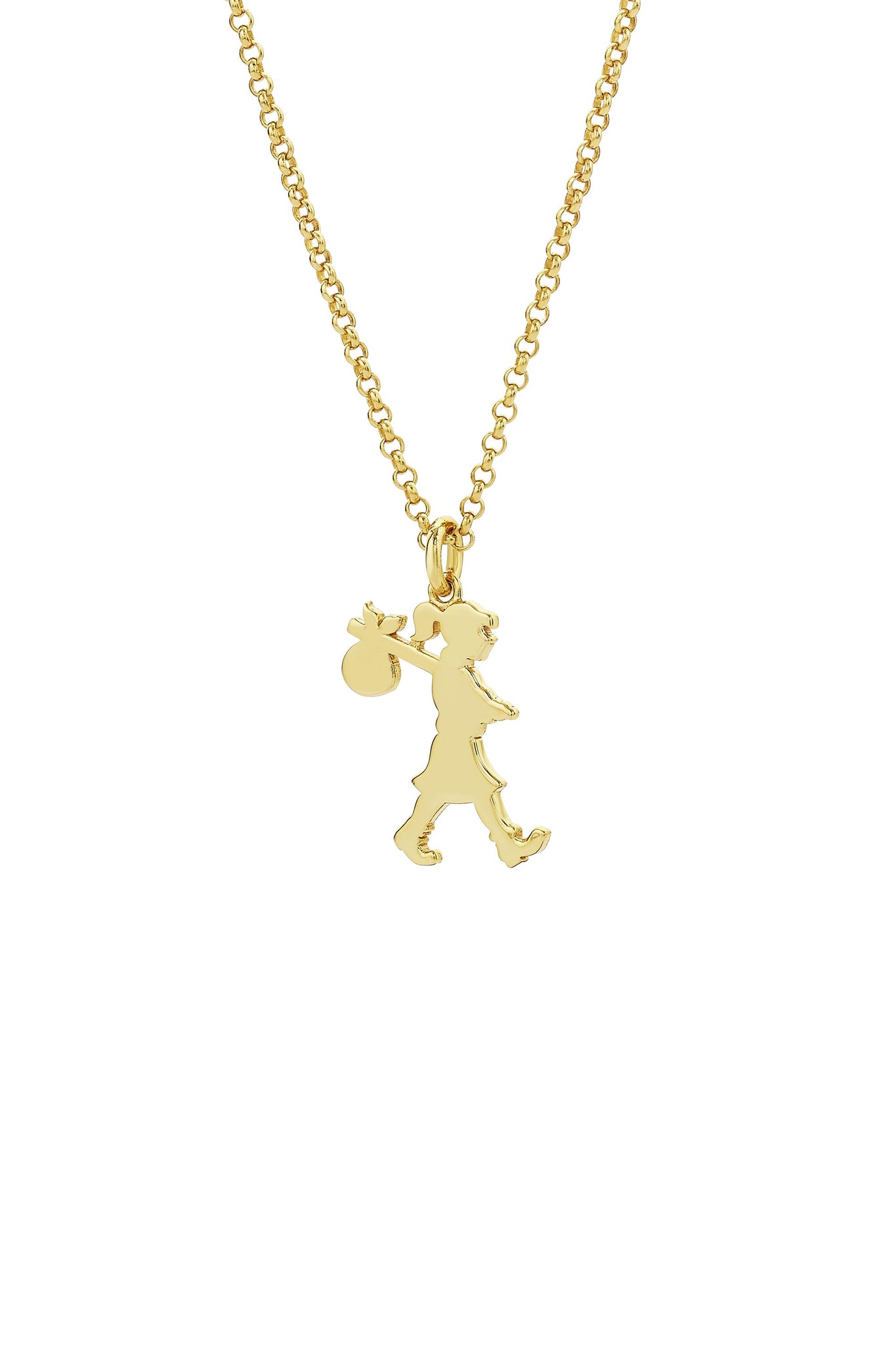 Small Runaway Girl Necklace Gold Plated