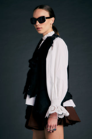Shearling Waistcoat Black