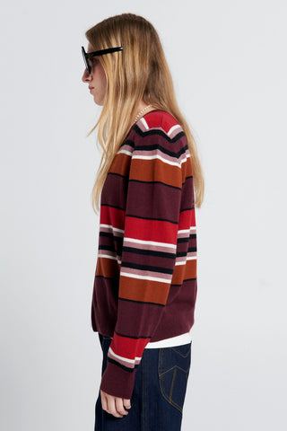 Elodie Cardigan Poppy Stripe