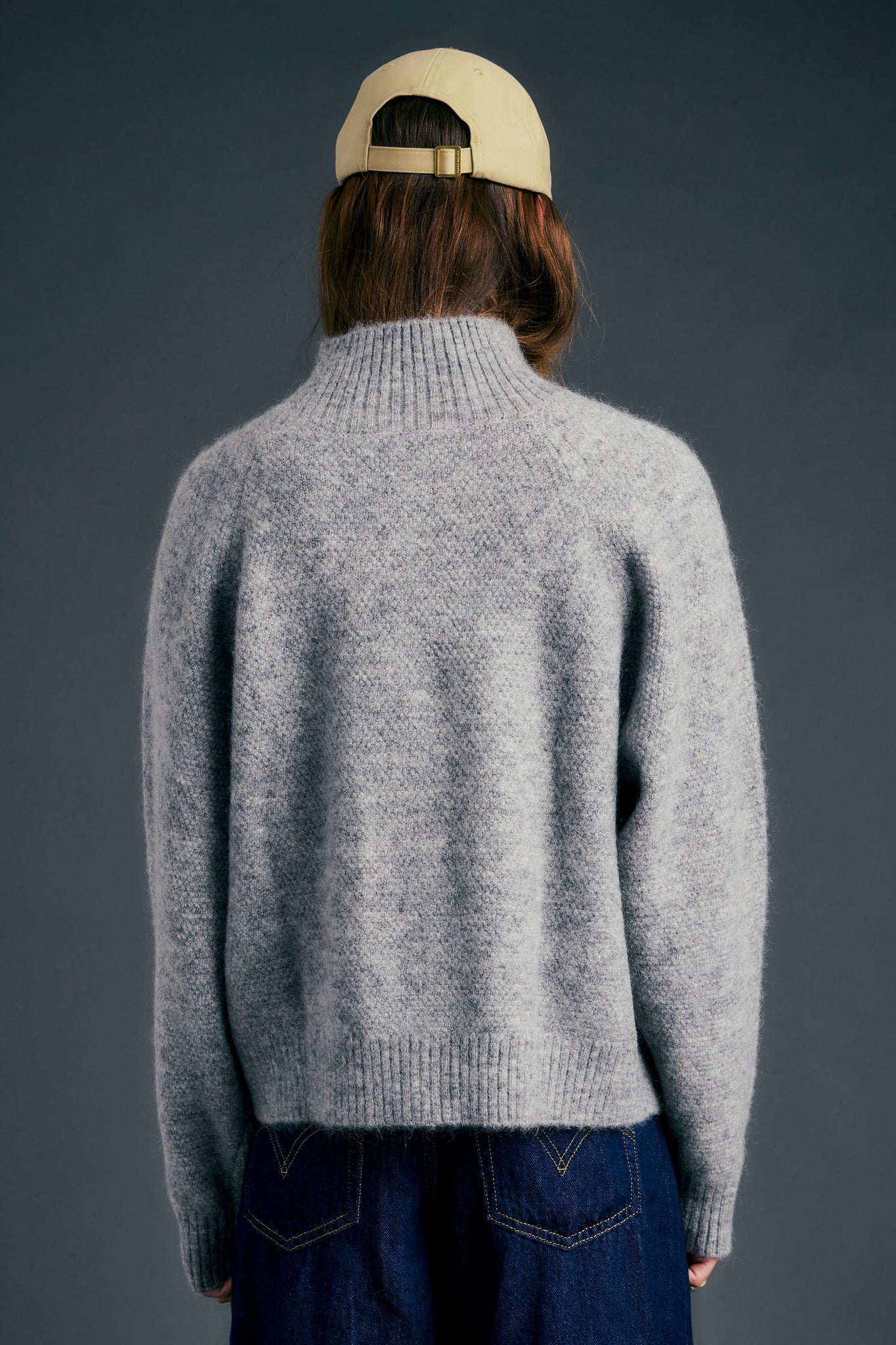 Nestle Knit Bomber Grey Marle