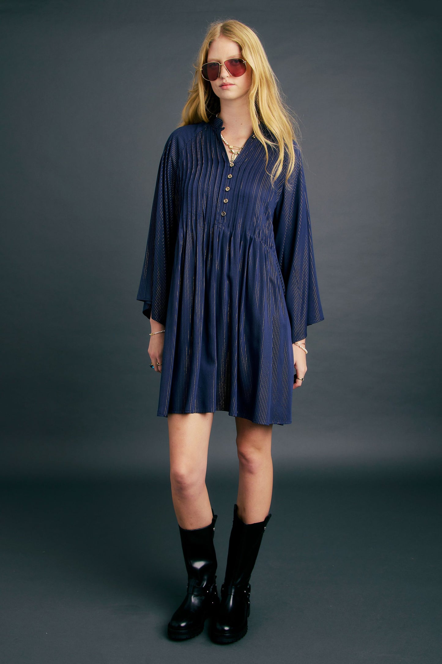Glaze Dress Navy