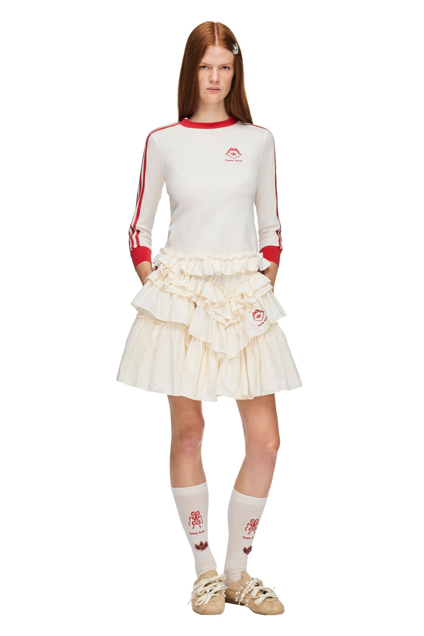 Simone Rocha Long-Sleeve Top Chalk White