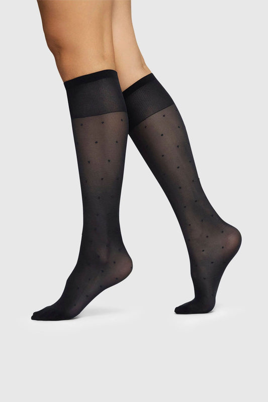 Doris Dots Knee-Highs Black