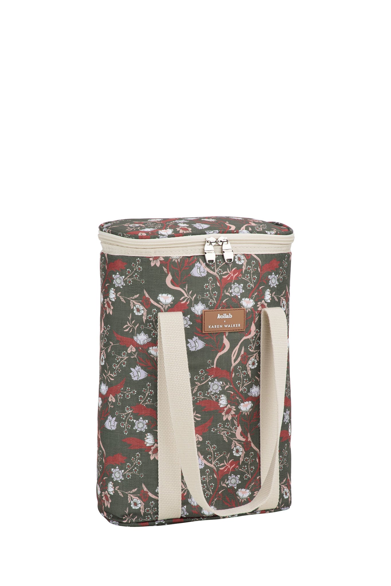 Wine Cooler Bag Whimsy Floral Olive Multi