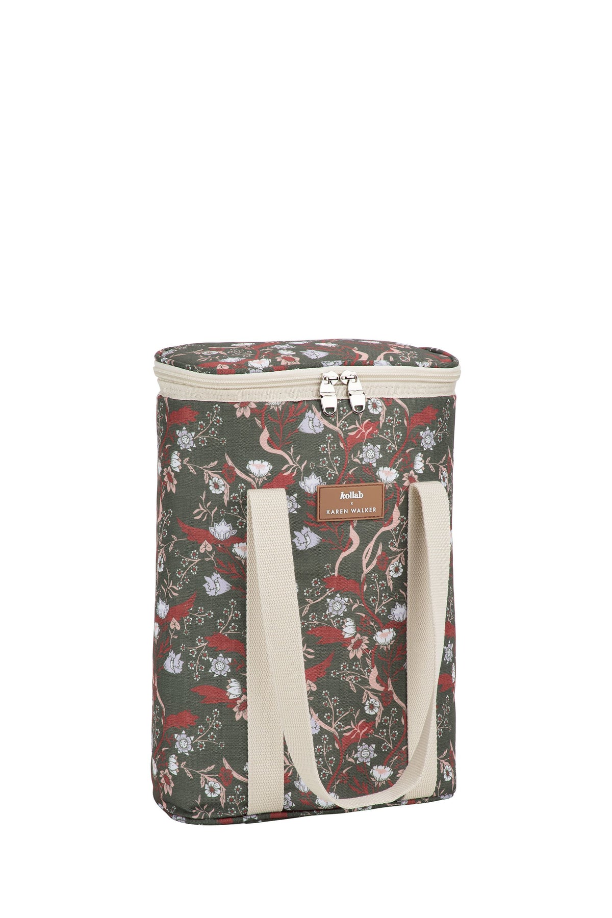 Wine Cooler Bag Whimsy Floral Olive Multi