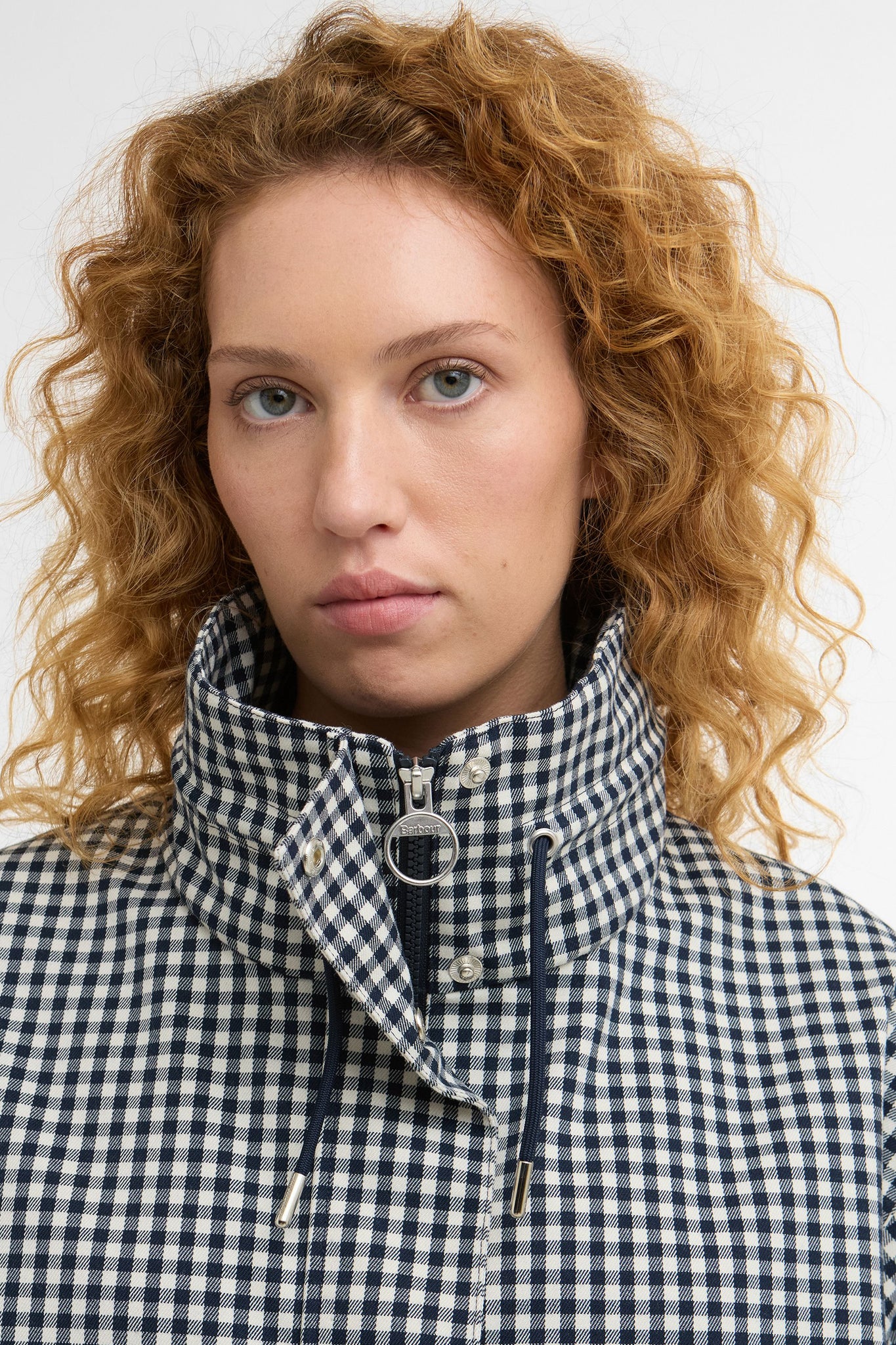 Bronwyn Check Showerproof Jacket Navy Gingham