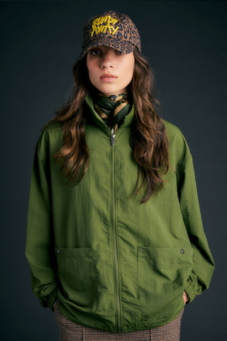 Red Box Nylon Long Sleeve Shirt Woodland Green