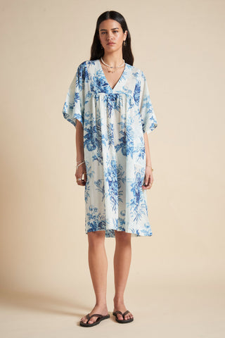 Romantic Floral Kaftan Nightie Teal