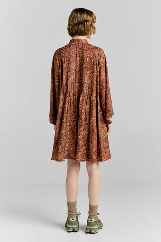Glaze Dress Burgundy Multi