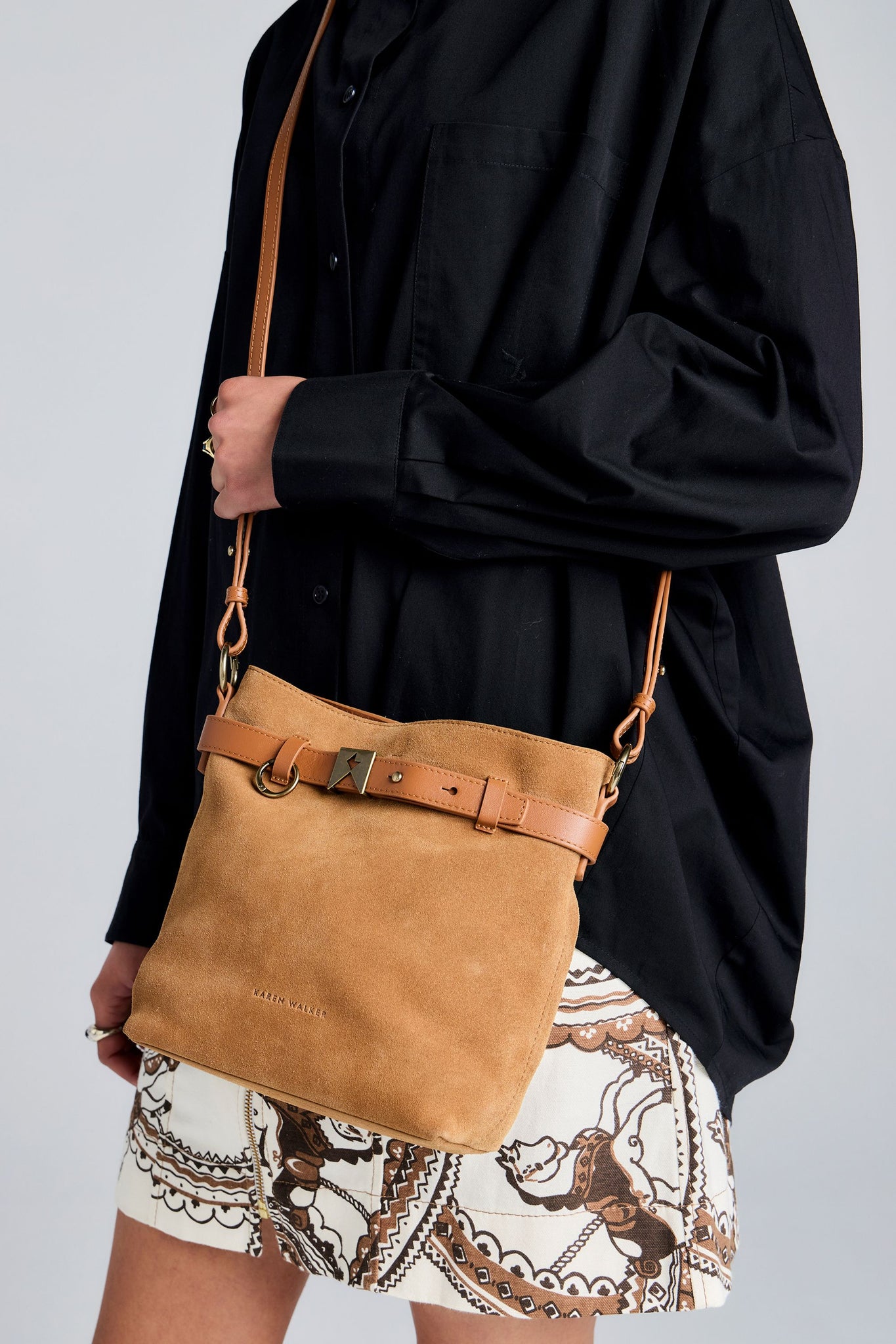 Rider Mini Bucket Bag Tan