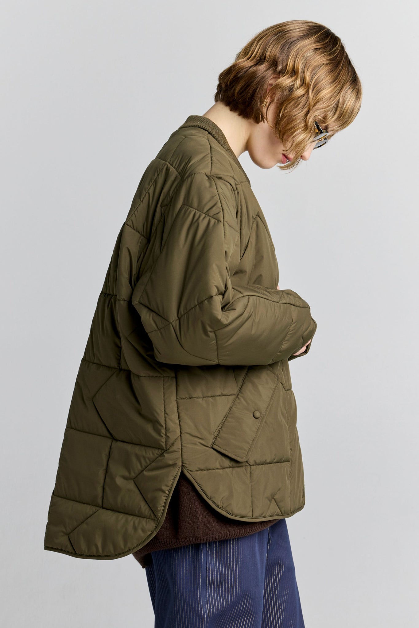 Quilted Monogram Jacket Dark Olive