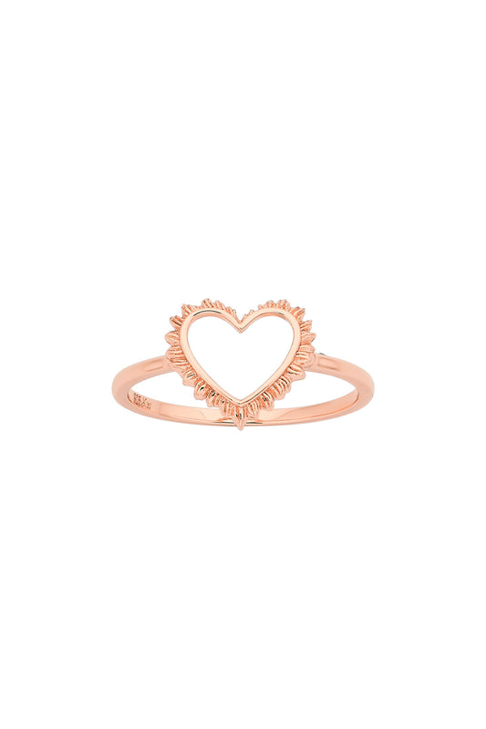 Flaming Heart Ring Rose Gold