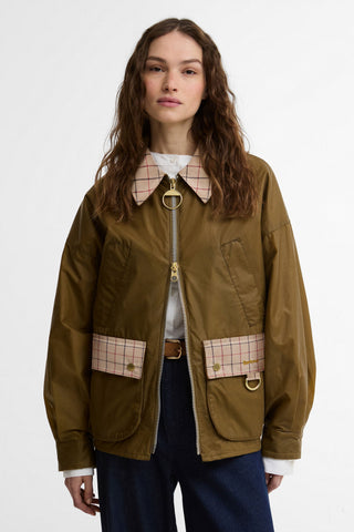 Launton Wax Jacket Sand/Beige Tattersall