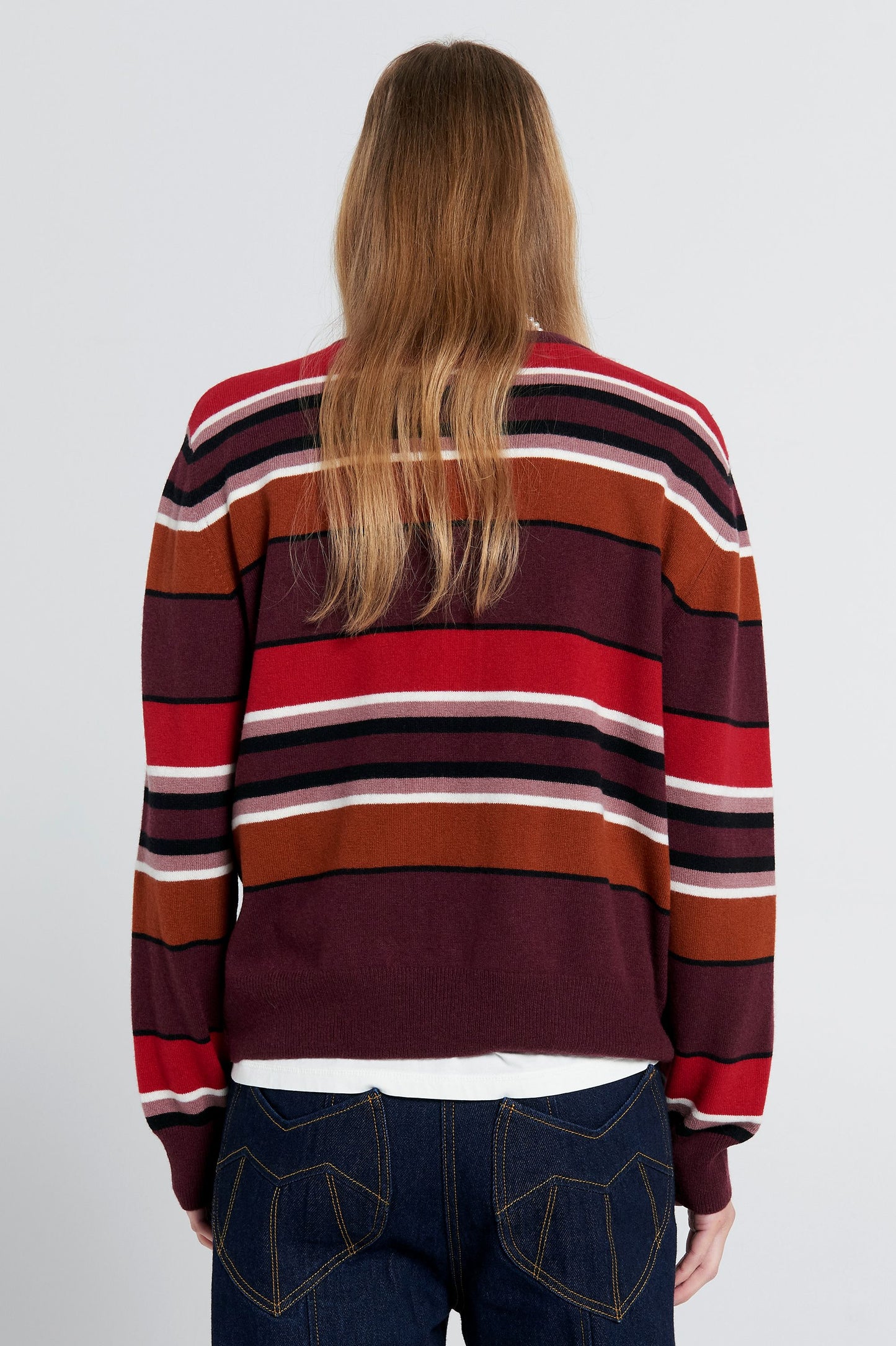 Elodie Cardigan Poppy Stripe