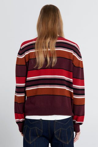 Elodie Cardigan Poppy Stripe