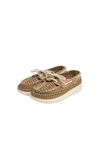 Skipper Boat Shoe Taupe/Off White