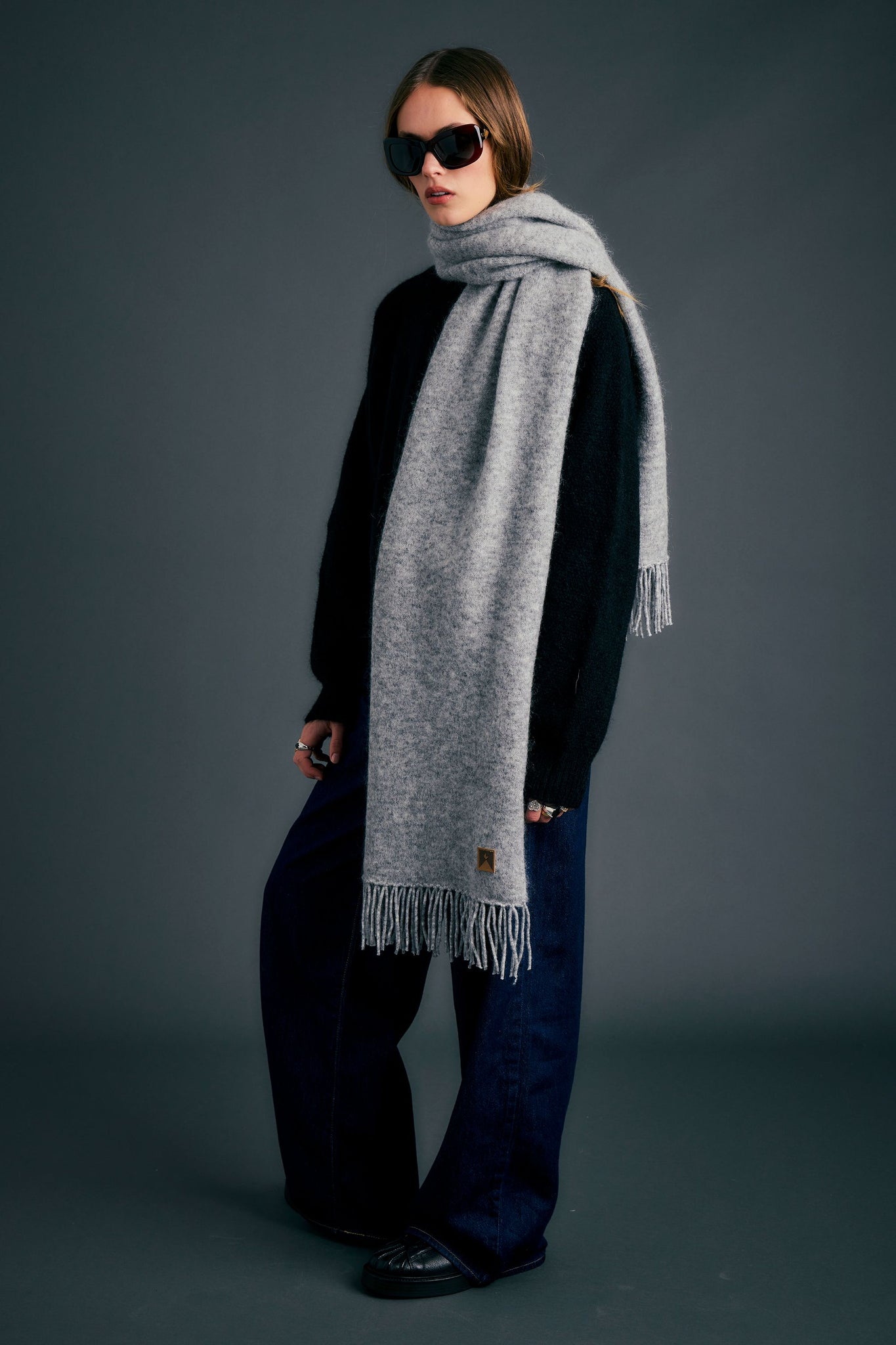 Willow Scarf Grey Marle