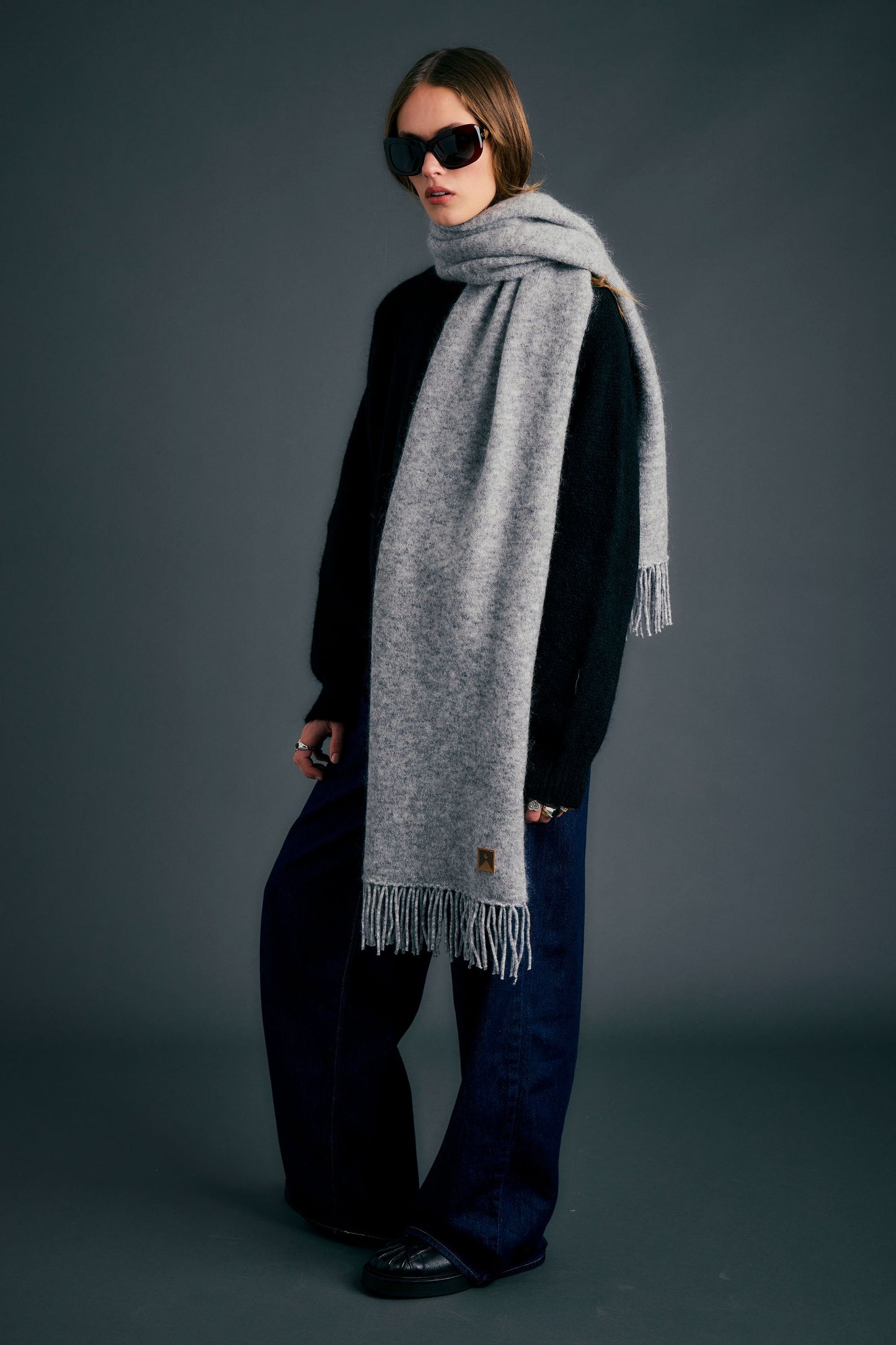 Willow Scarf Grey Marle