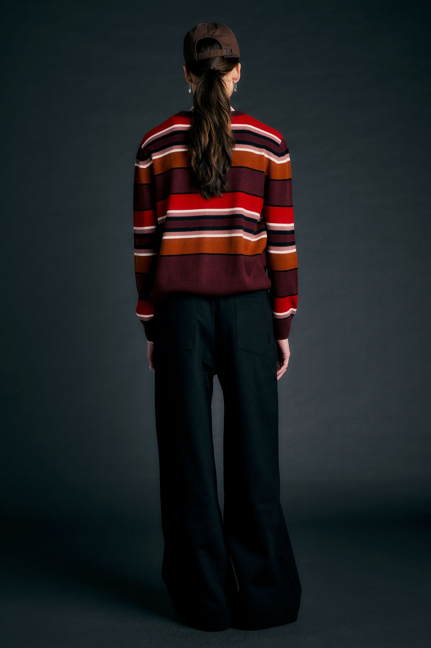 Pin Tuck Track Pants Black
