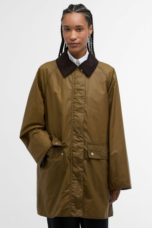 Wren Wax Jacket Sand/Navy Gingham Check