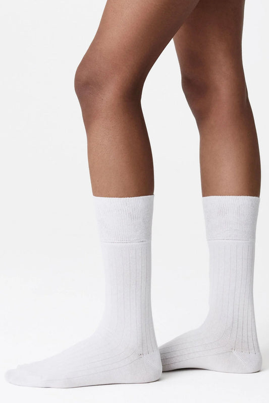 2-Pack Edna Cotton Socks White