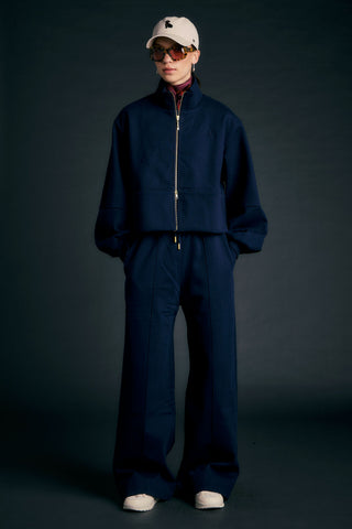 Pin Tuck Track Pants Navy