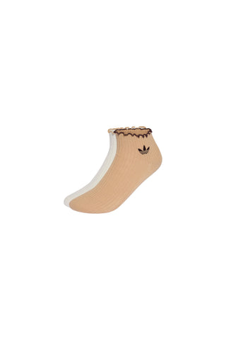 Ruffle Quarter Socks 2 Pack Off White/Beige