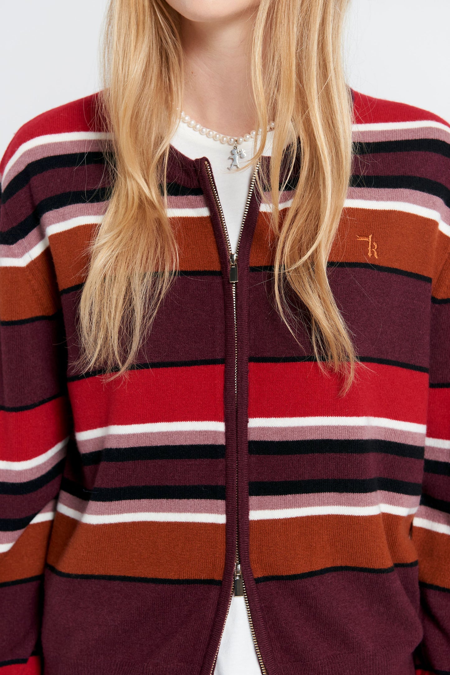 Elodie Cardigan Poppy Stripe