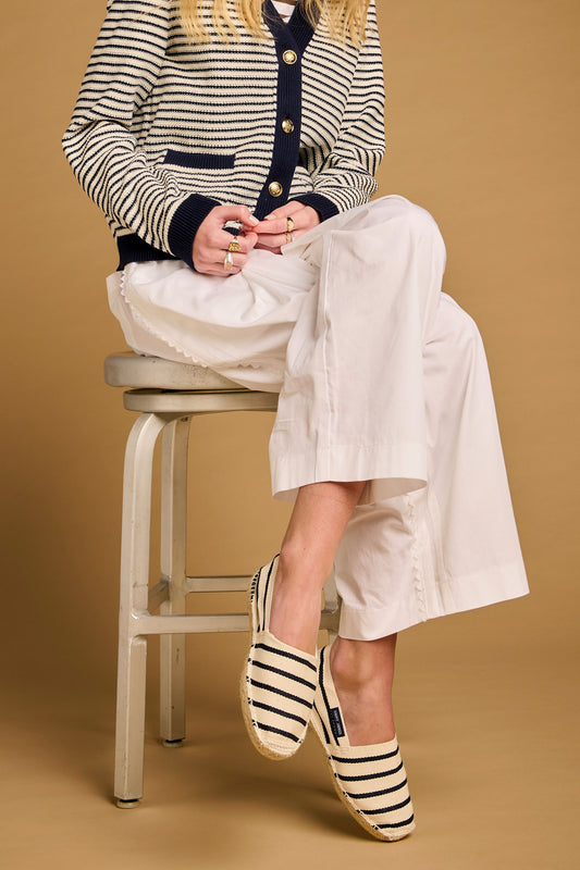 Espadrille R F Blanc/Marine