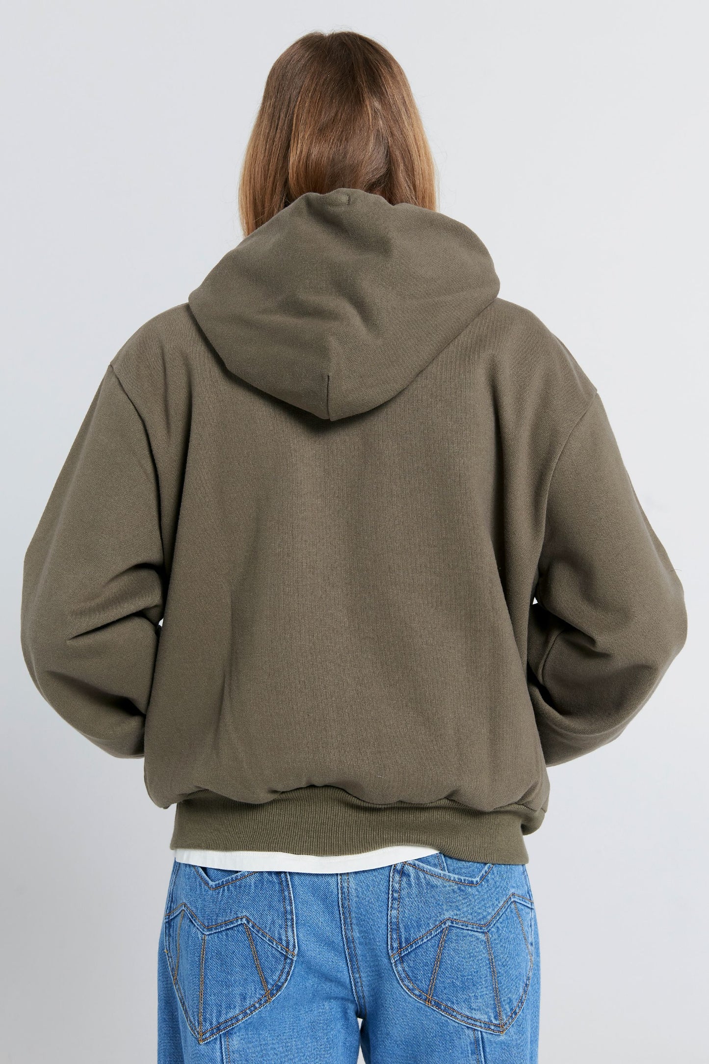 Runaway Girl Cropped Oversized Hoodie Hunter Green