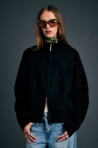 Nestle Knit Bomber Black