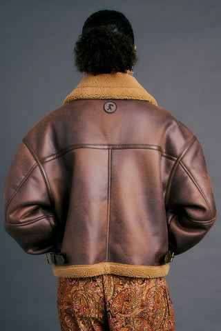 Cropped Aviator Jacket Brown/Chestnut