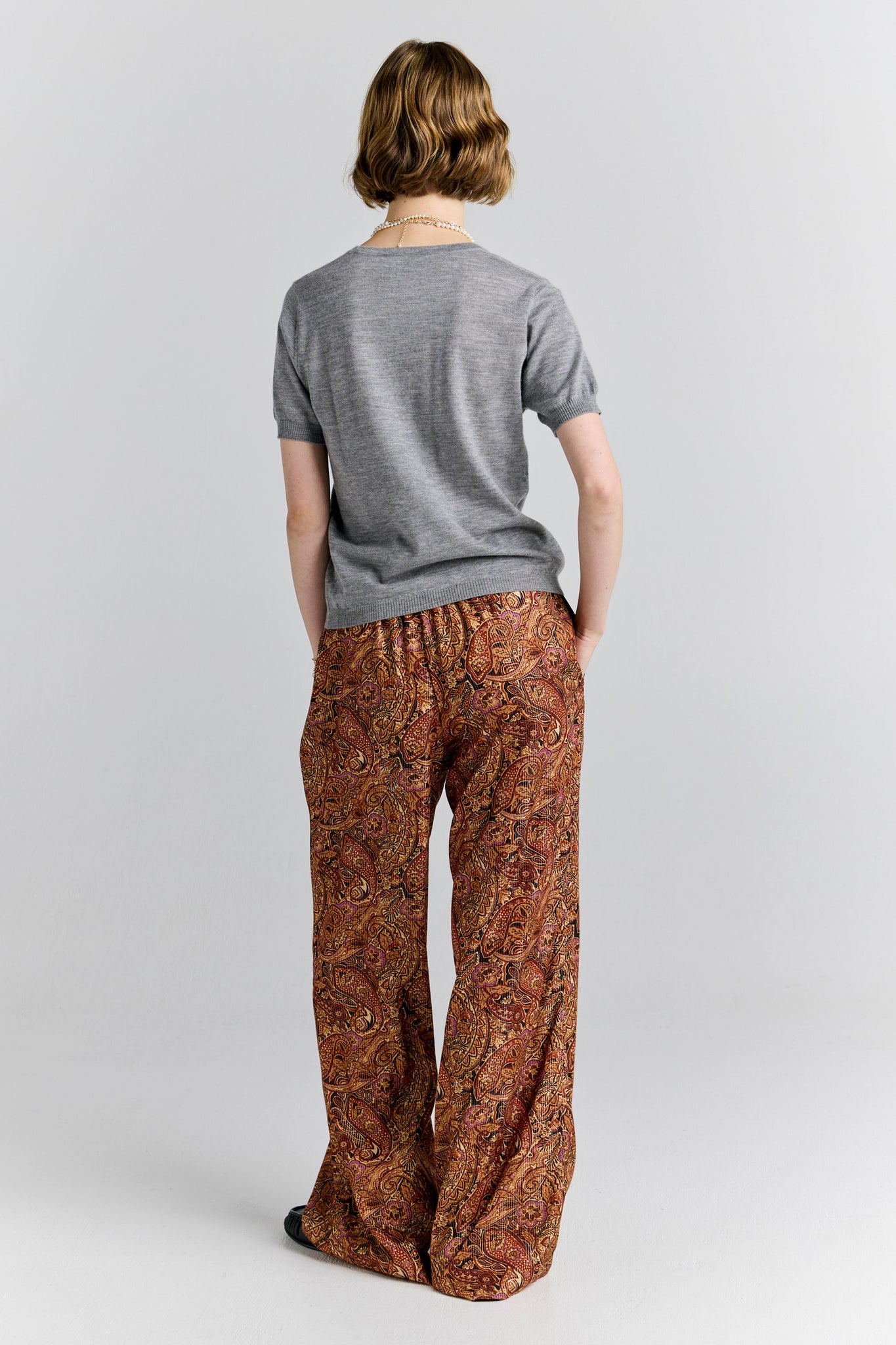 Palazzo Lounge Pants Burgundy Multi