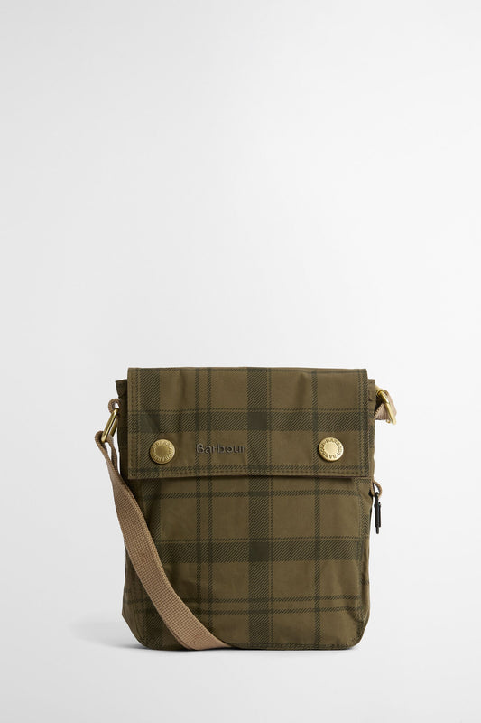 Transport Crossbody Bag Dusky Green Tartan