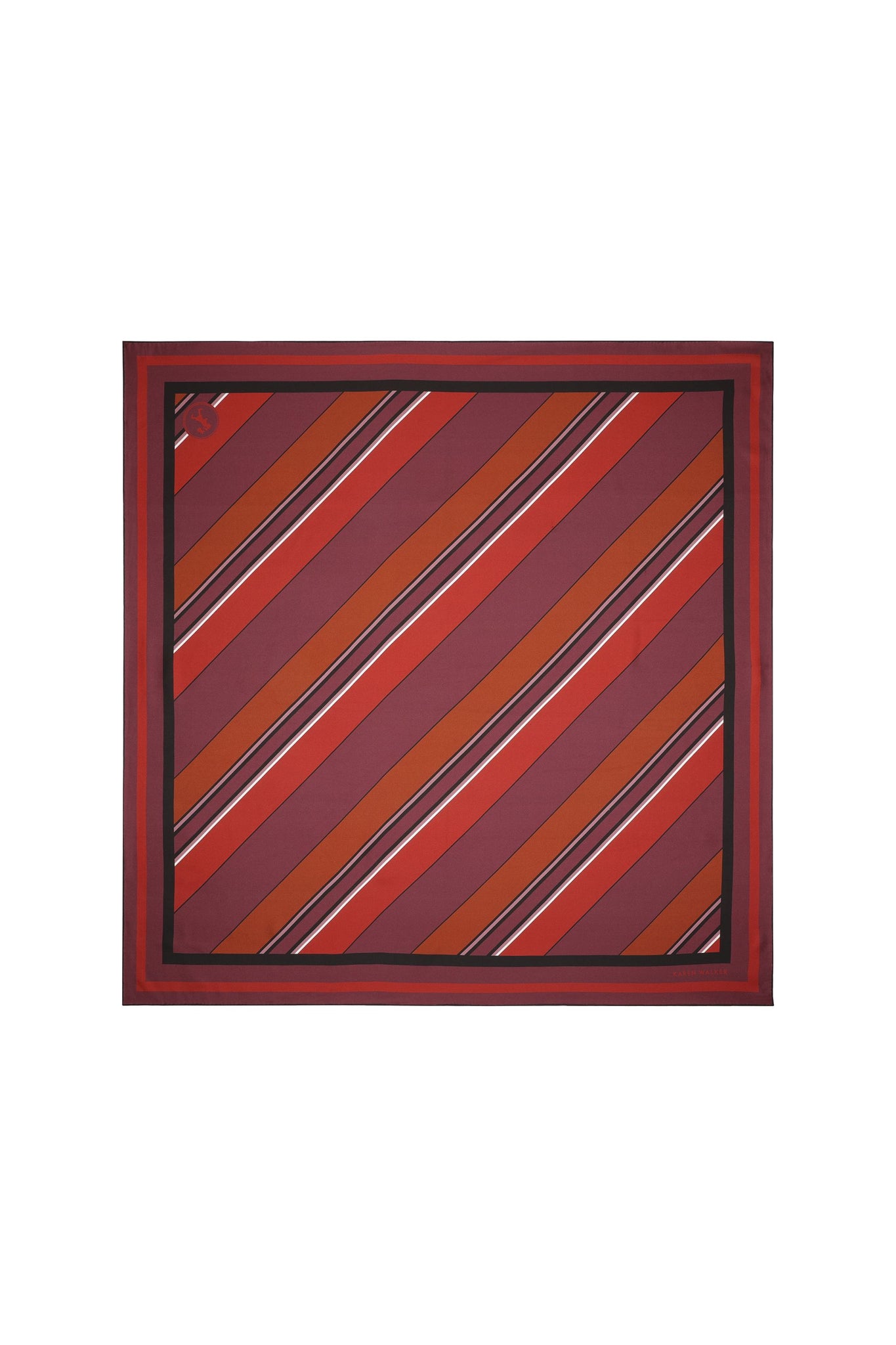 Stripe Classic Scarf Plum
