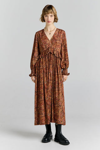 Halo Dress Burgundy Multi
