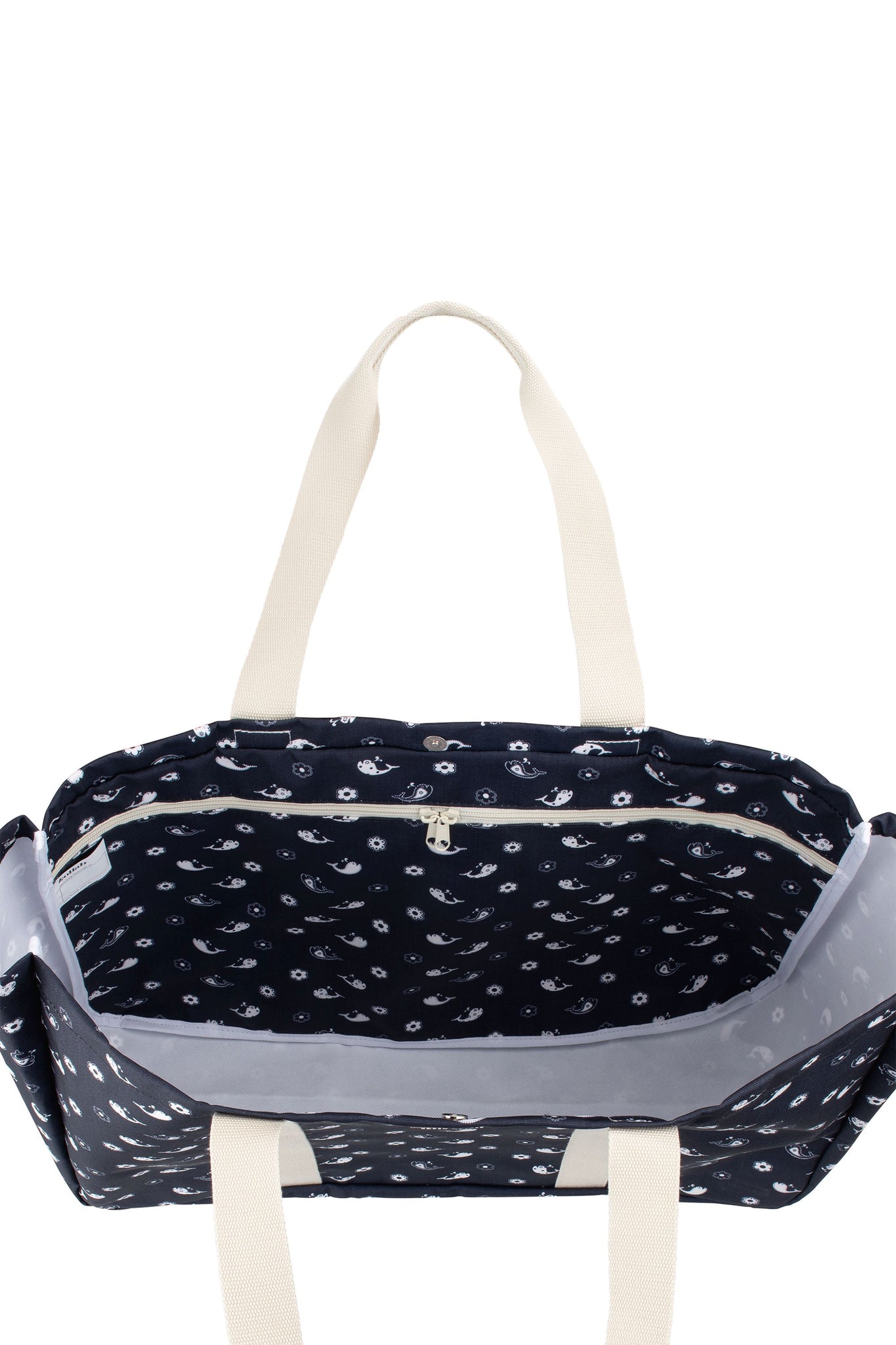 Carryall Cargo Bag Floral Whale Navy