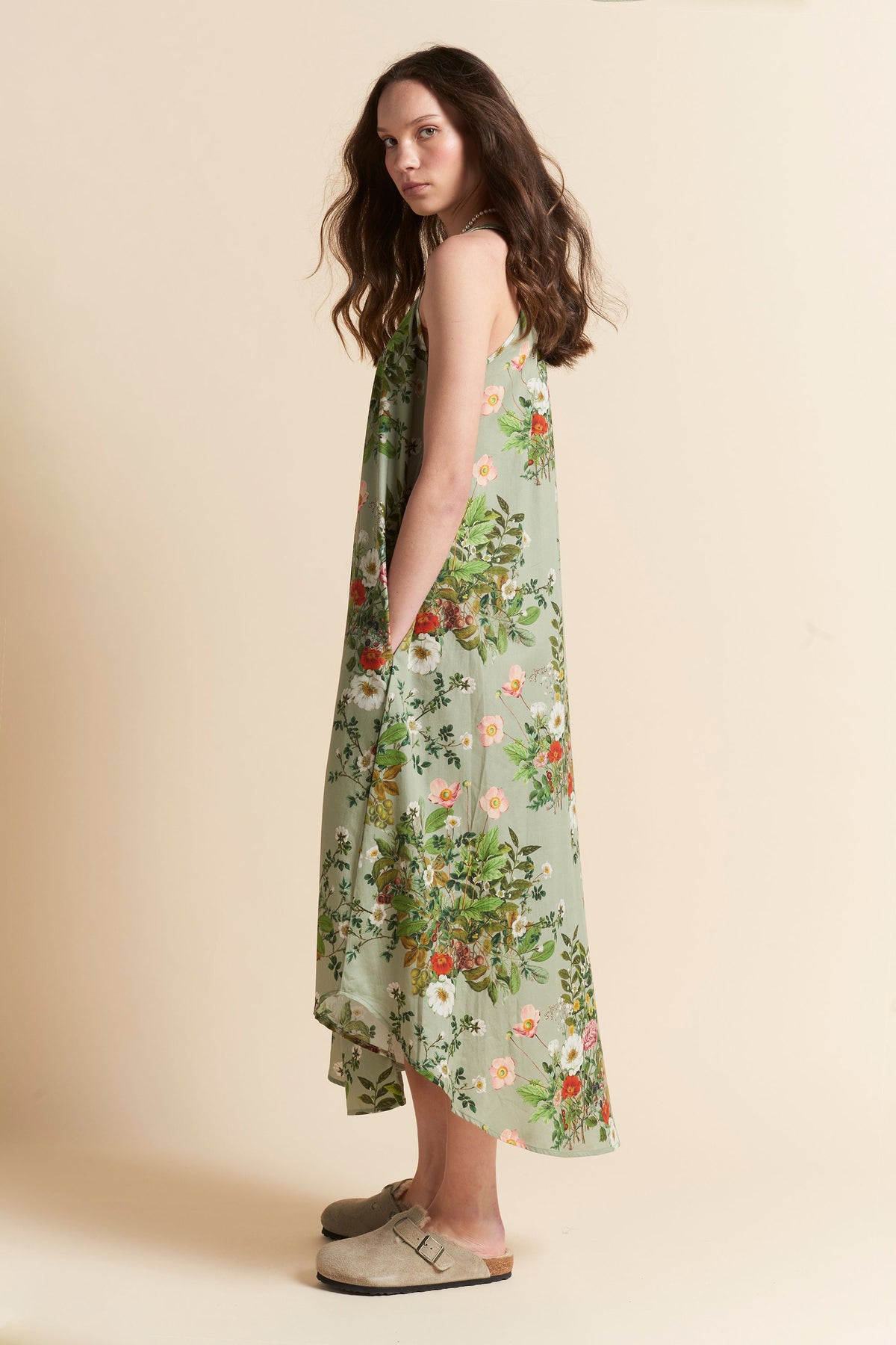 Love Letters Panel Front Nightie Sage