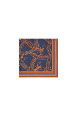 Carousel Classic Silk Scarf Navy Multi