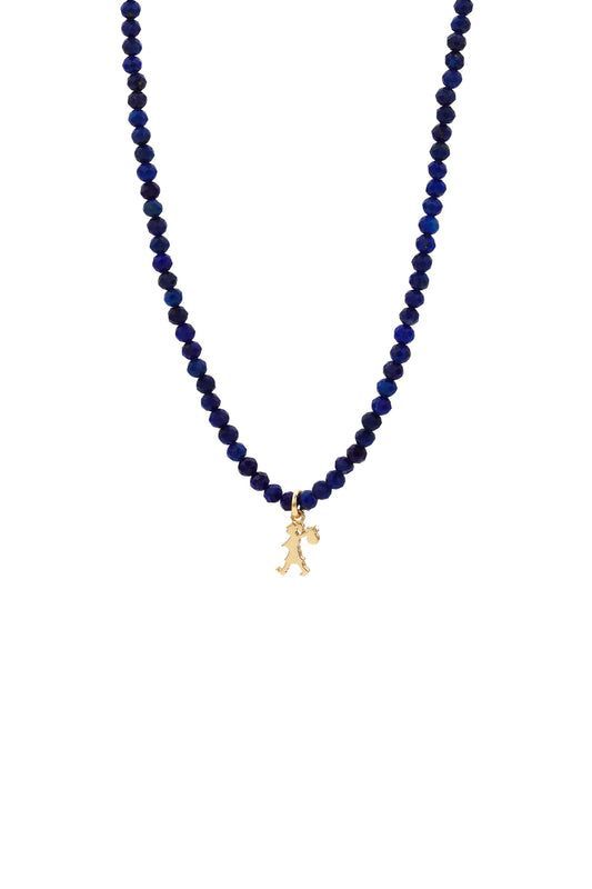 Lapis Mini Runaway Girl Necklace Gold