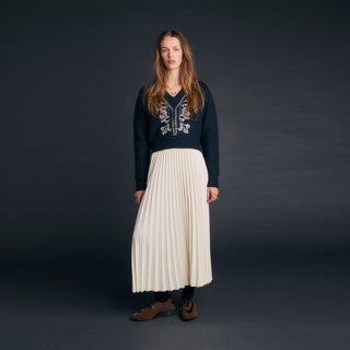 Sunray Pleated Skirt Cream