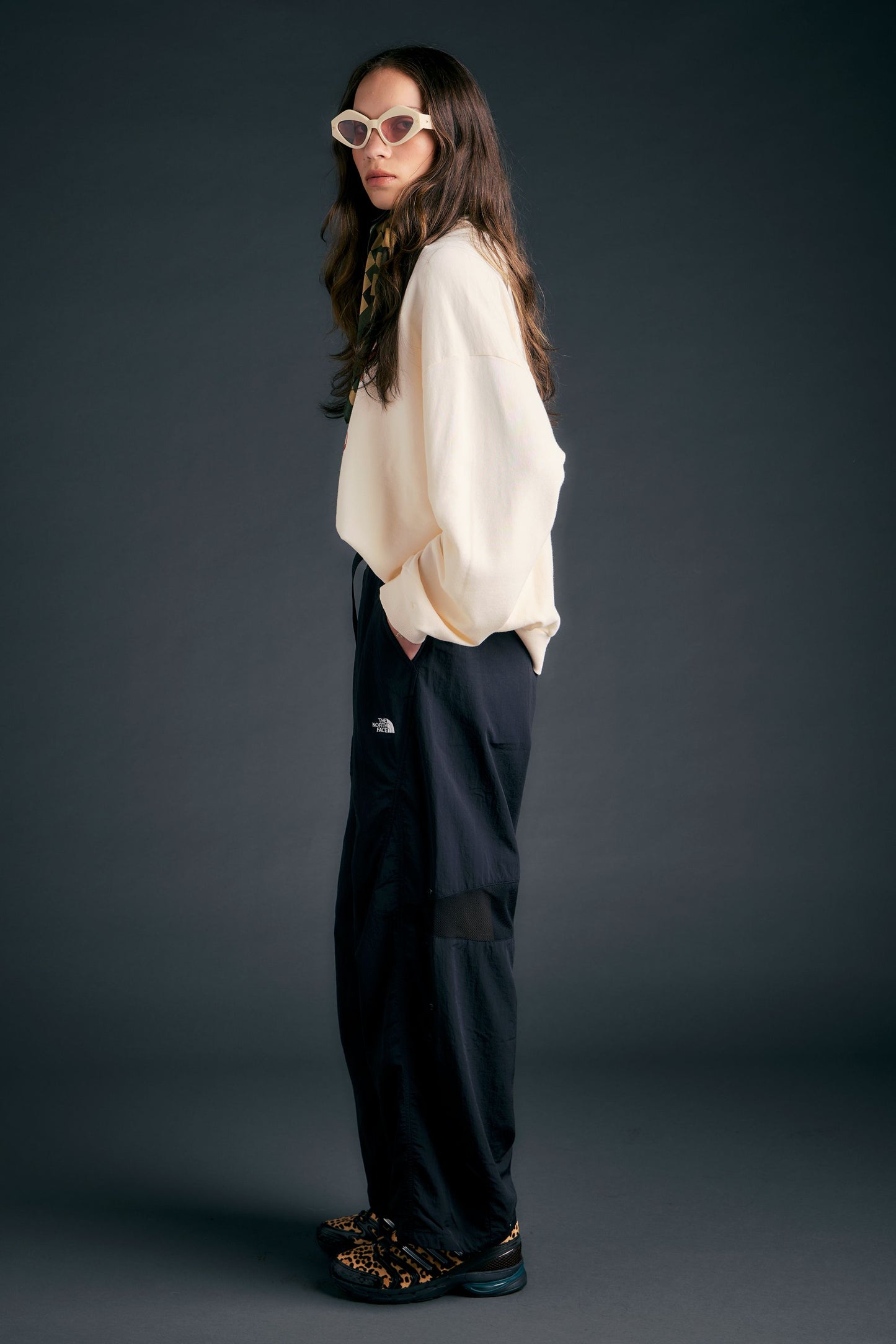 Buttoned Wide Casual Pants Black