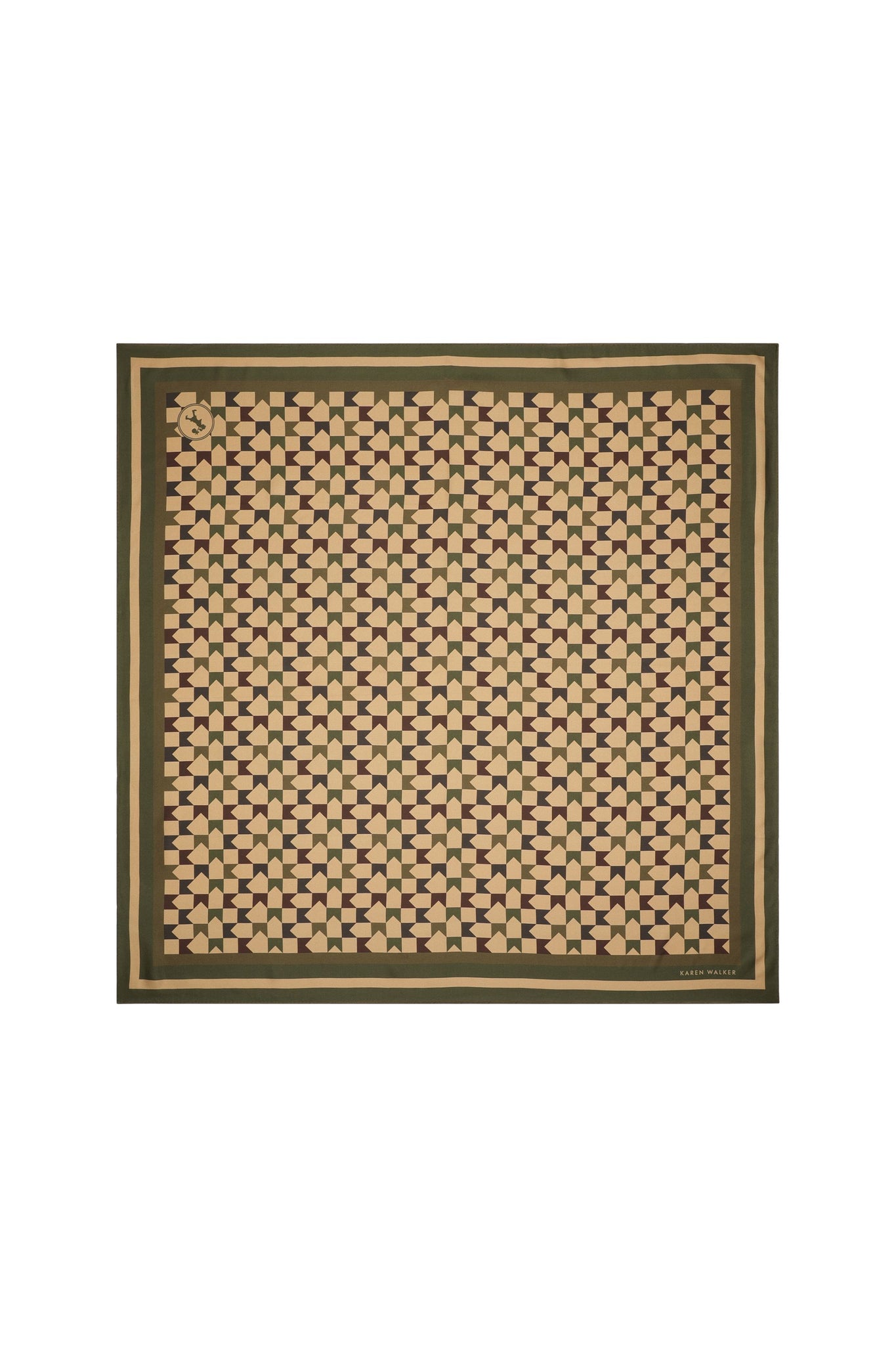 Monogram Large Check Classic Scarf Tan Multi