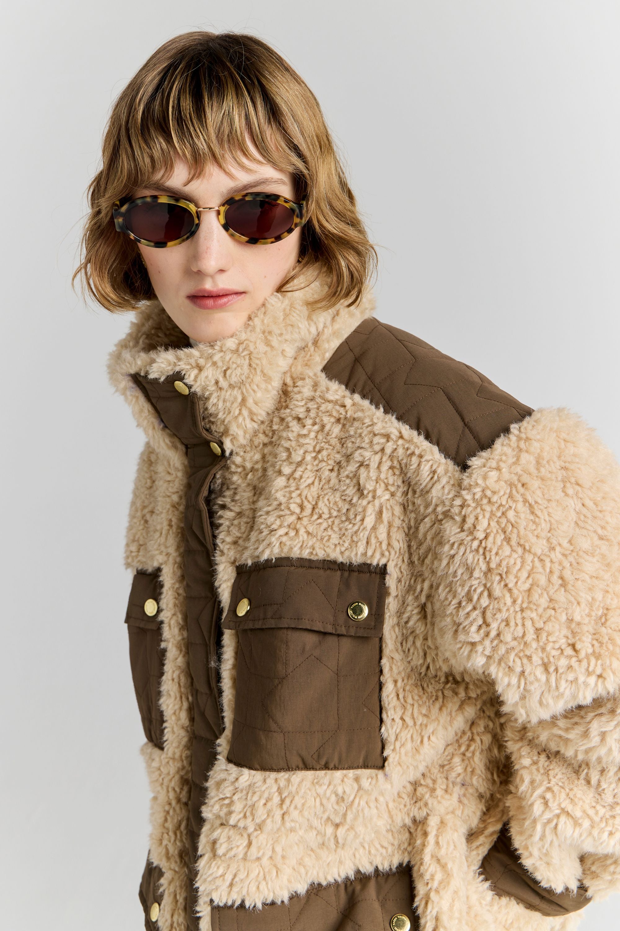 karen walker グレー 花柄 ジャケット UK 8 ラナン RANAN 花柄ジャカードニット （グレー） -ファッション通販