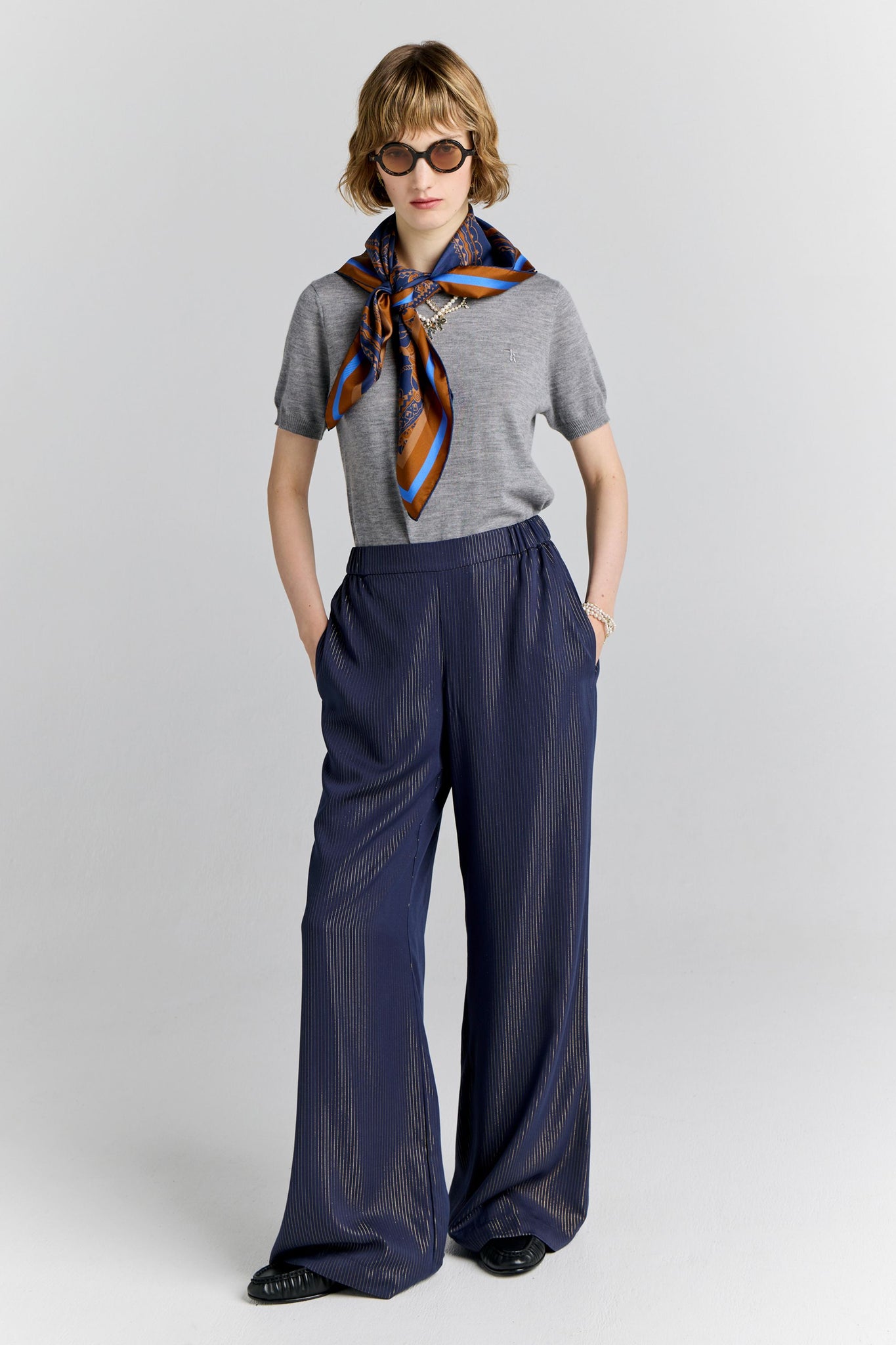 Palazzo Lounge Pants Navy