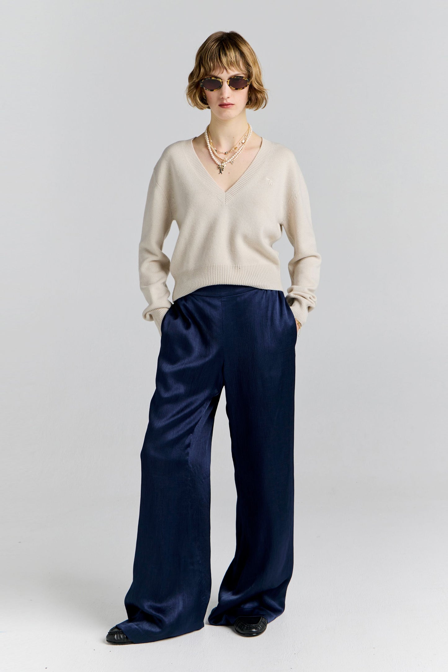 Palazzo Lounge Pants Royal Navy
