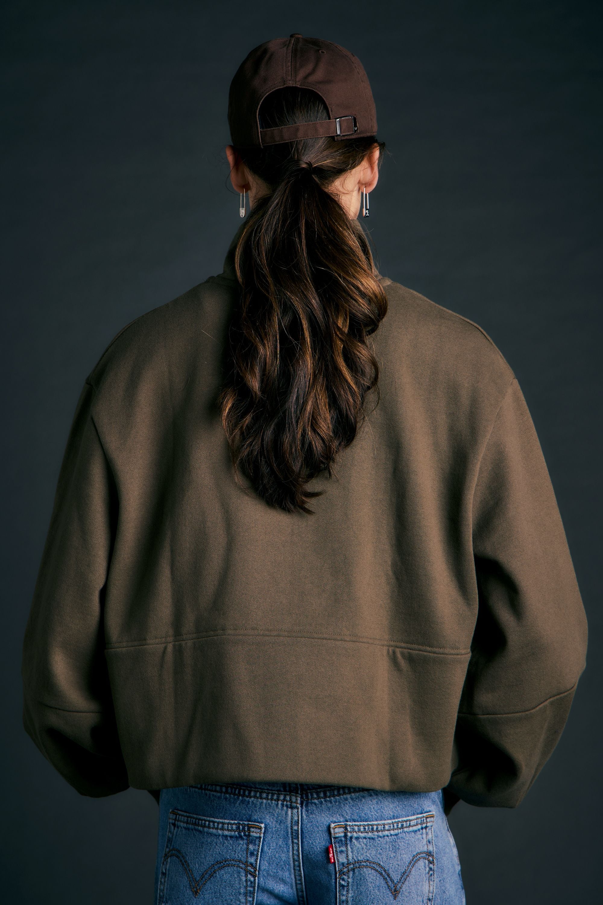 Runaway Zip Front Sweatshirt Hunter Green – Karen Walker